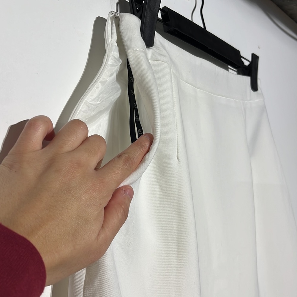 NEW Missguided Side Split A Line White Skirt Size 4 - Picture 3 of 7
